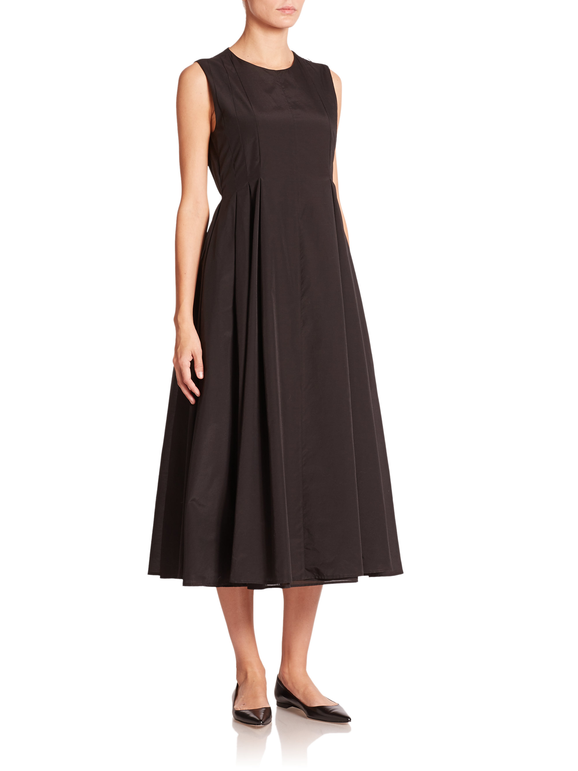 Lyst Max Mara Arizia Pleated Dress in Black