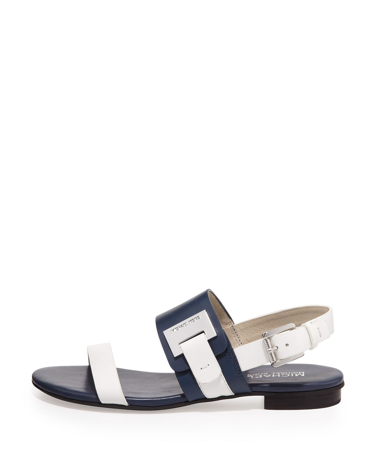 michael kors navy flat sandals