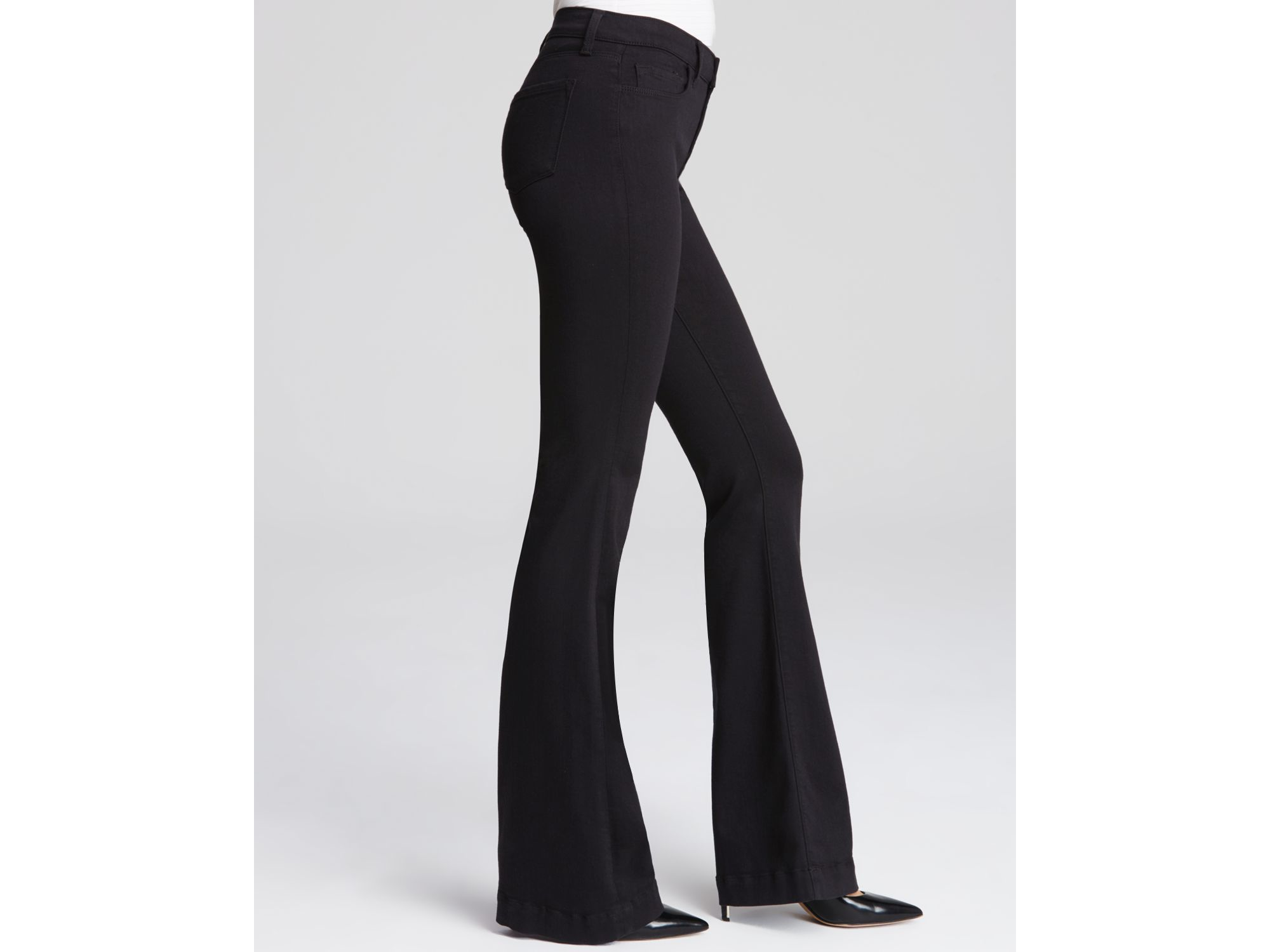 J Brand Maria Flare Jeans In Seriously Black | Lyst