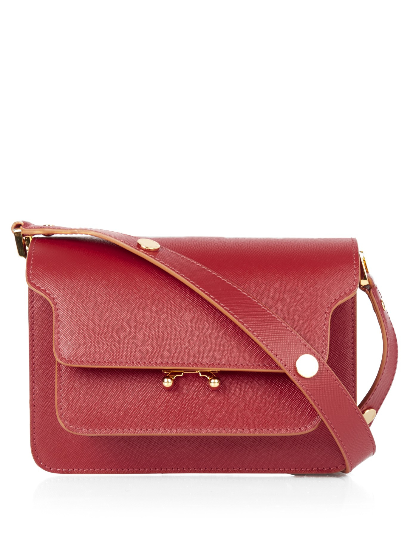 Lyst - Marni Trunk Mini Leather Shoulder Bag in Red