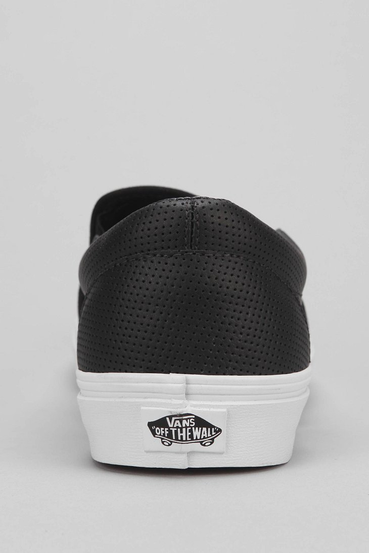 Vans Leather Slip-on Men's Sneaker in Black for Men | Lyst