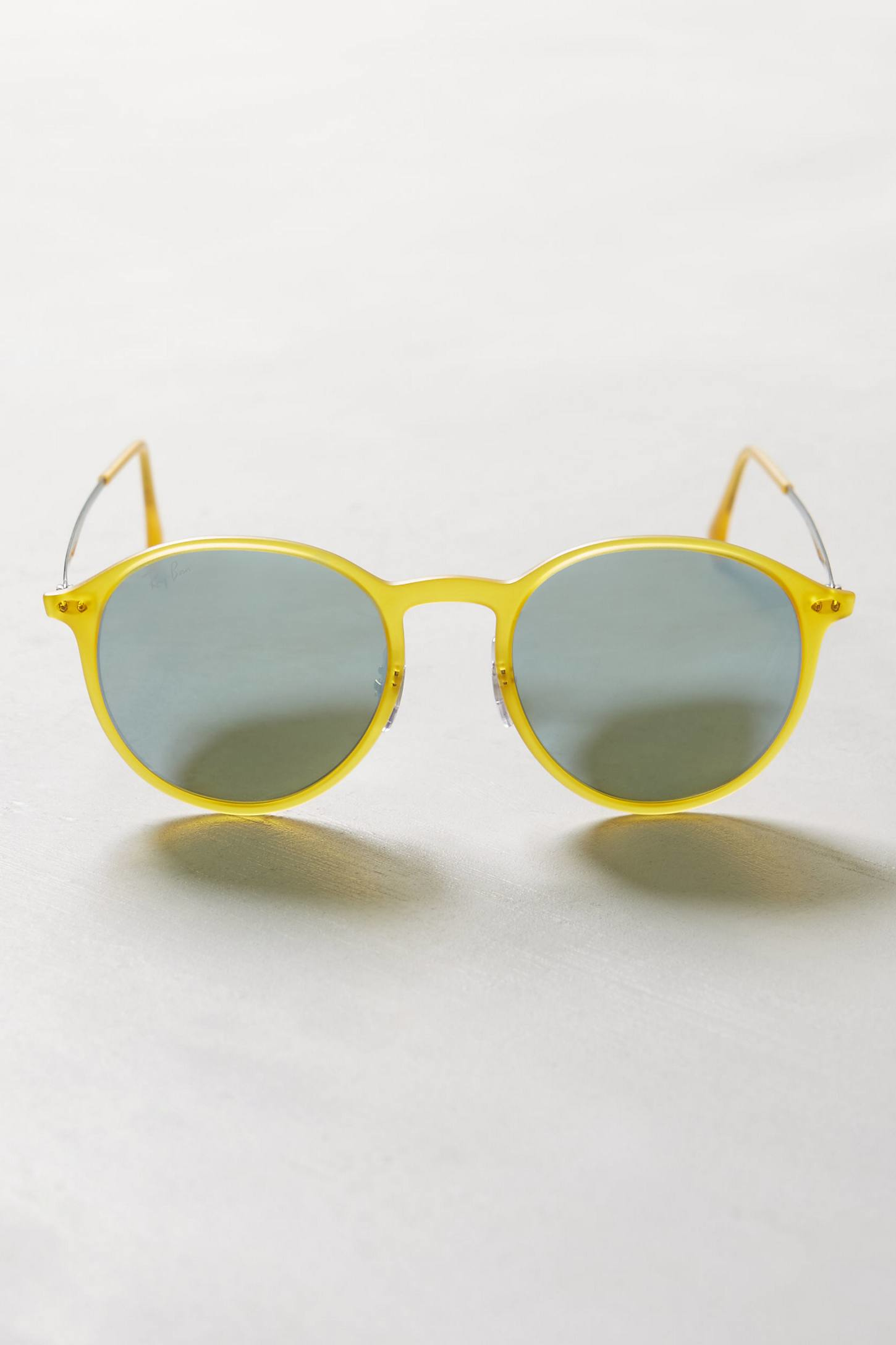 Ray-ban Lightray Round Sunglasses in Yellow | Lyst