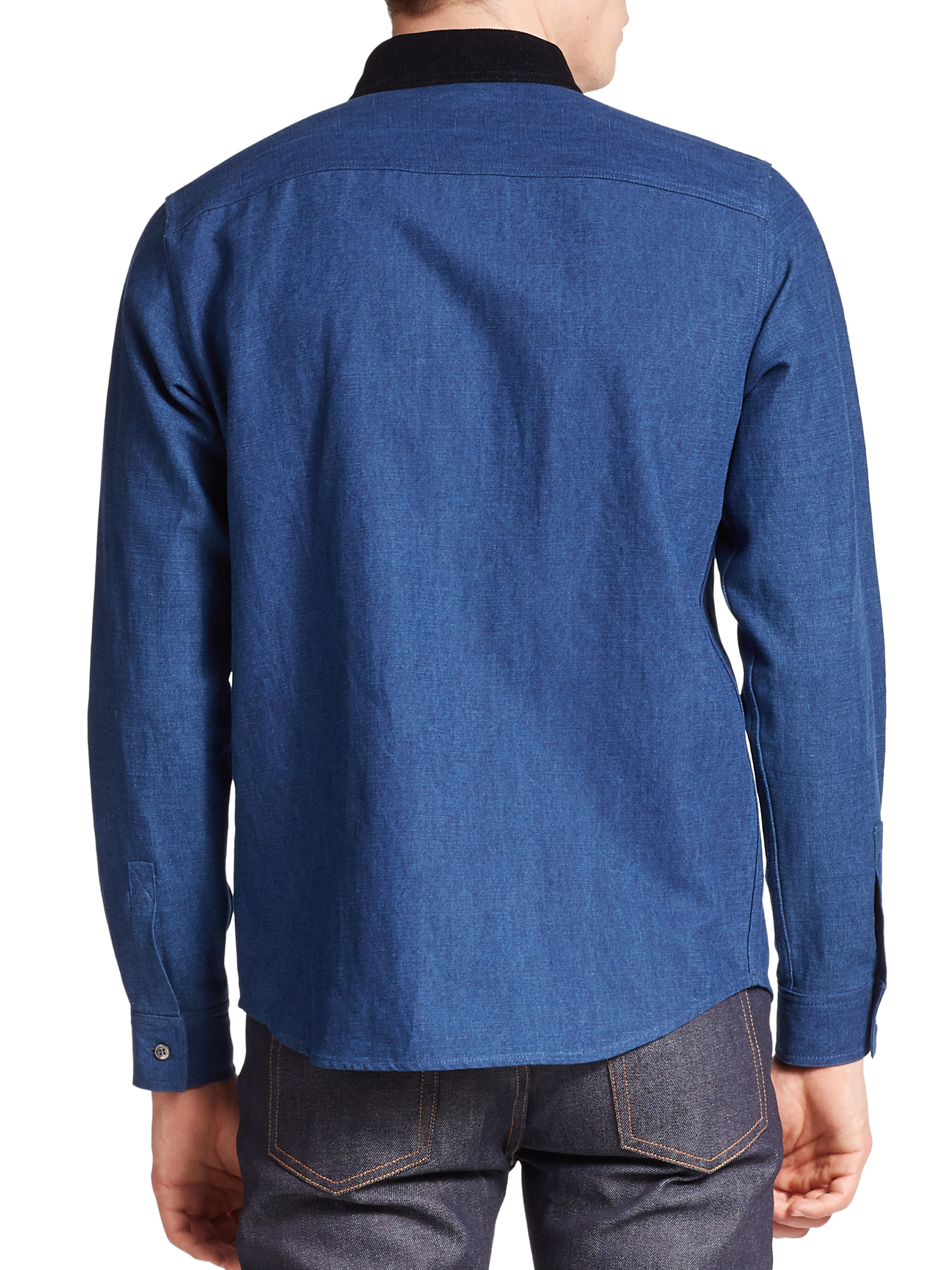 Lyst A.P.C. Surchemise Gary Cotton & Linen Shirt in Blue for Men