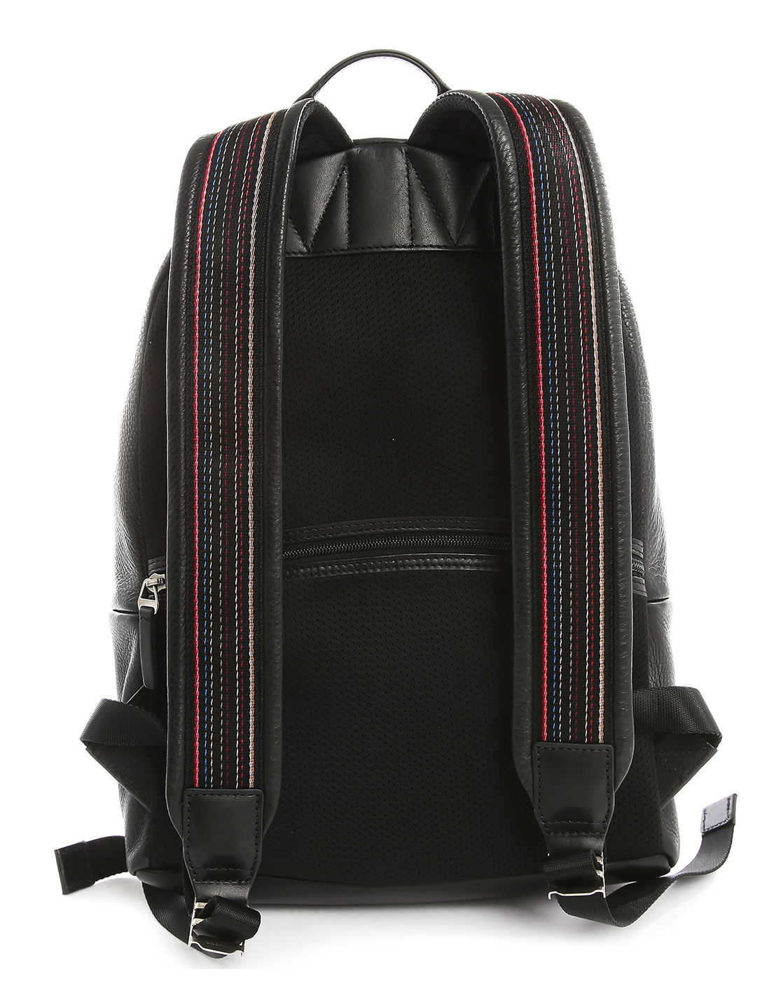 Paul smith Grained Leather Backpack With Striped Straps in Black for Men | Lyst