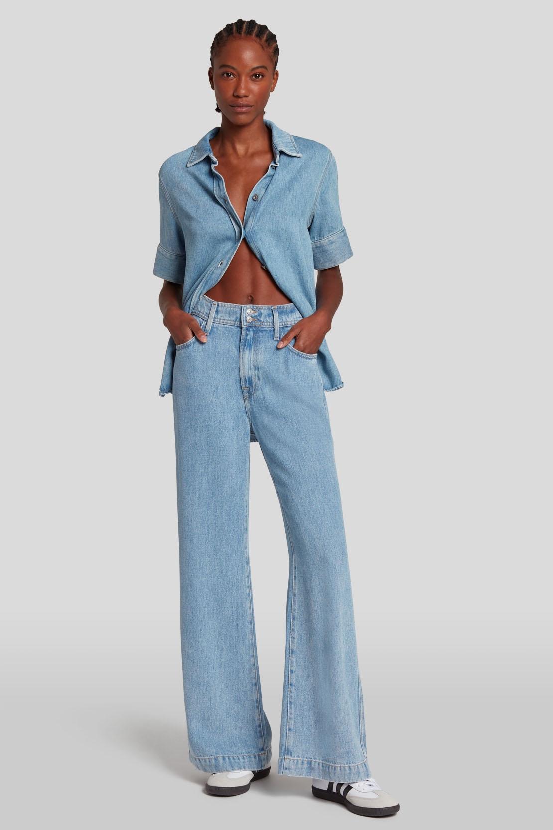 7 For All Mankind Modern Dojo Tailorless Volcan Blue Lyst UK