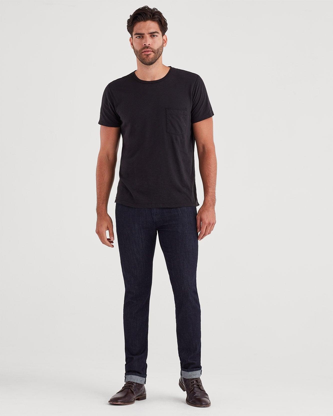 7 For All Mankind Leather Luxe Performance Paxtyn Skinny In Deep Well in Denim (Blue) for Men - Lyst