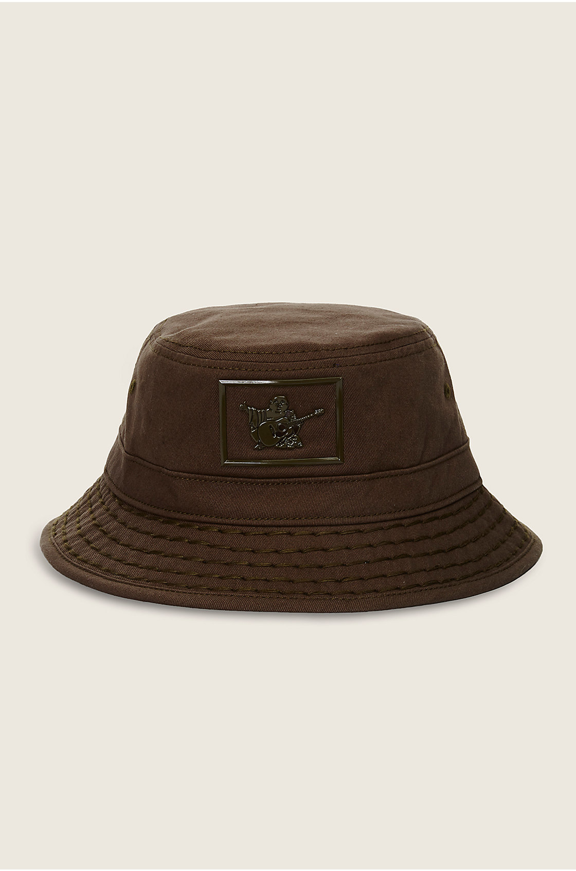 True Religion Cotton Shiny Buddha Bucket Hat in Faded Olive (Brown) for