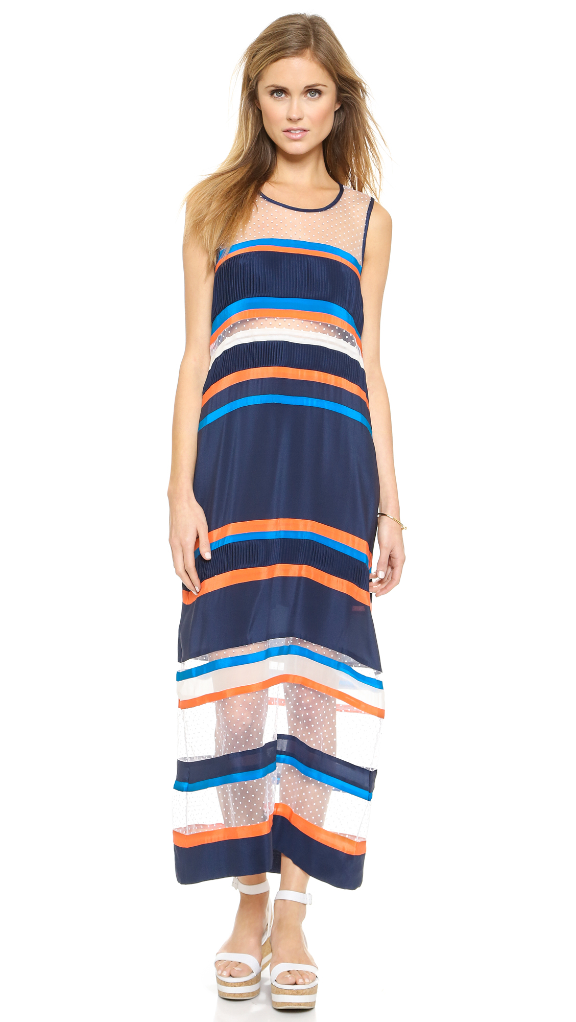 lyst cook ribbon stripe maxi dress white navy lyst cook ribbon stripe maxi dress white navy