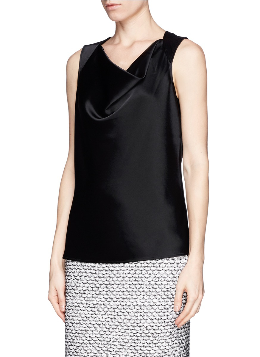 St. John Cowl Neck Liquid Satin 