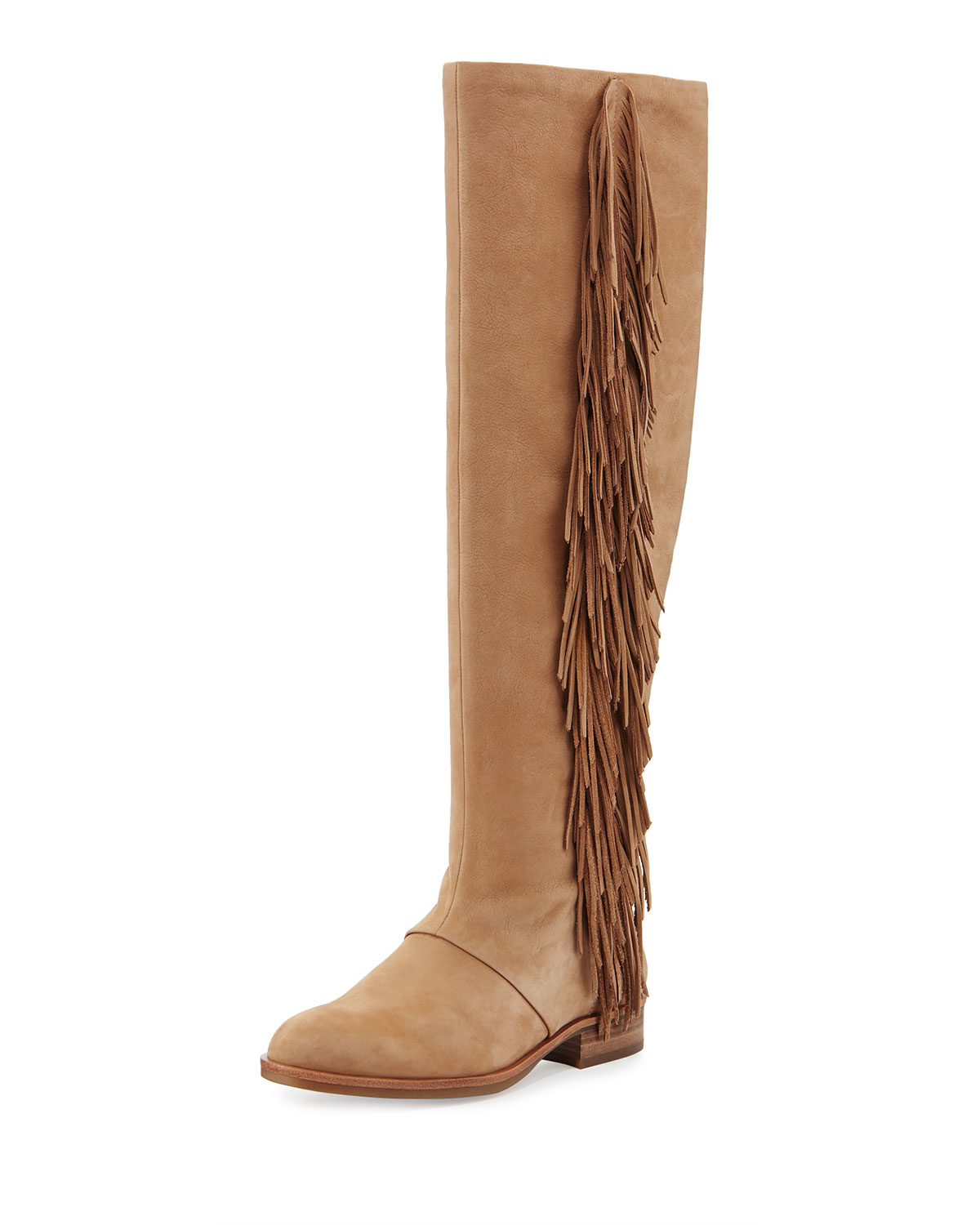 Sam edelman Josephine Fringed KneeHigh Boots in Beige (CAMEL) Lyst