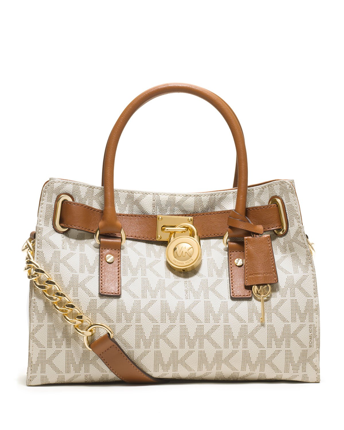 Lyst - Michael Michael Kors Hamilton Logo Satchel Bag in Brown