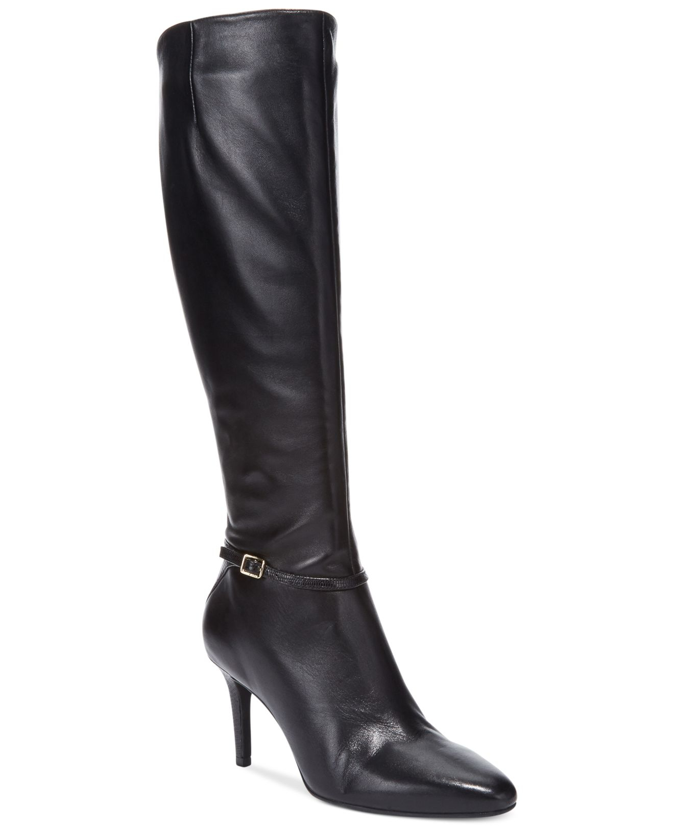 womens black leather dress boots