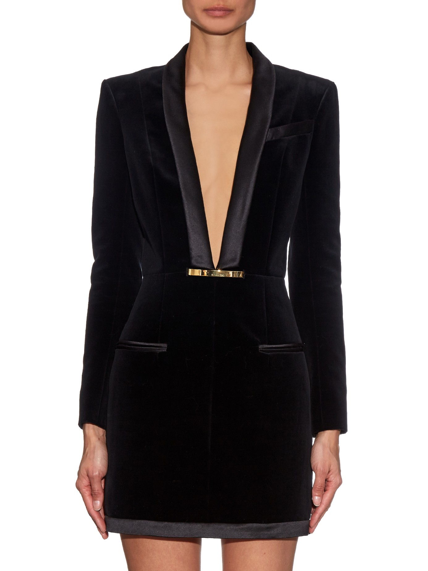 balmain velvet dress