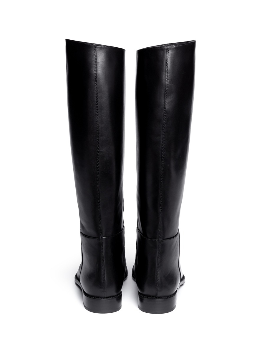 Stuart Weitzman 'equine' Leather Riding Boots in Black - Lyst