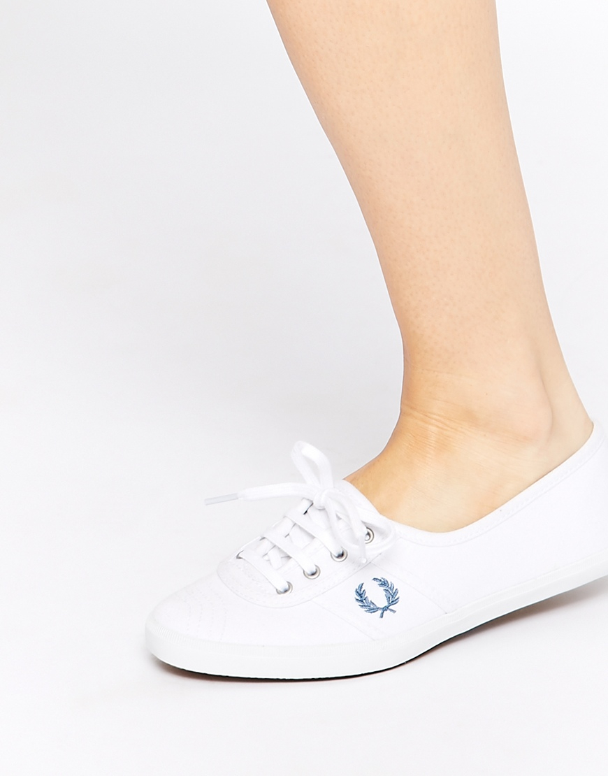 Fred Perry Aubrey Canvas White Sneakers - Lyst