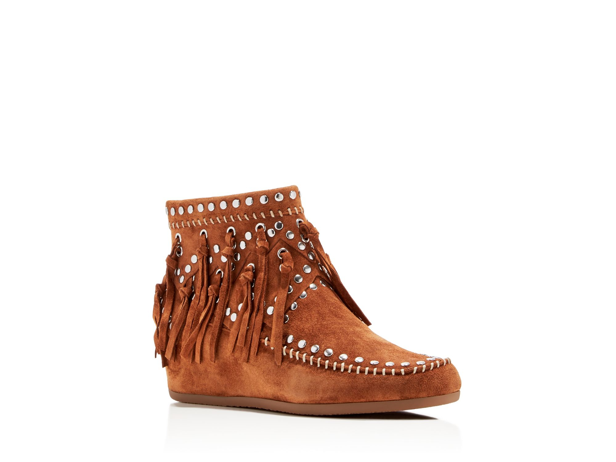 studded wedge booties