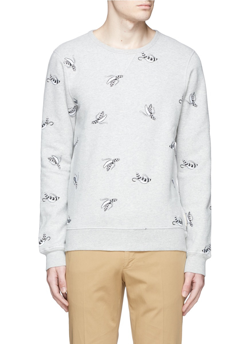 Scotch & Soda Banana Embroidery Sweatshirt in Grey (Gray) for Men - Lyst