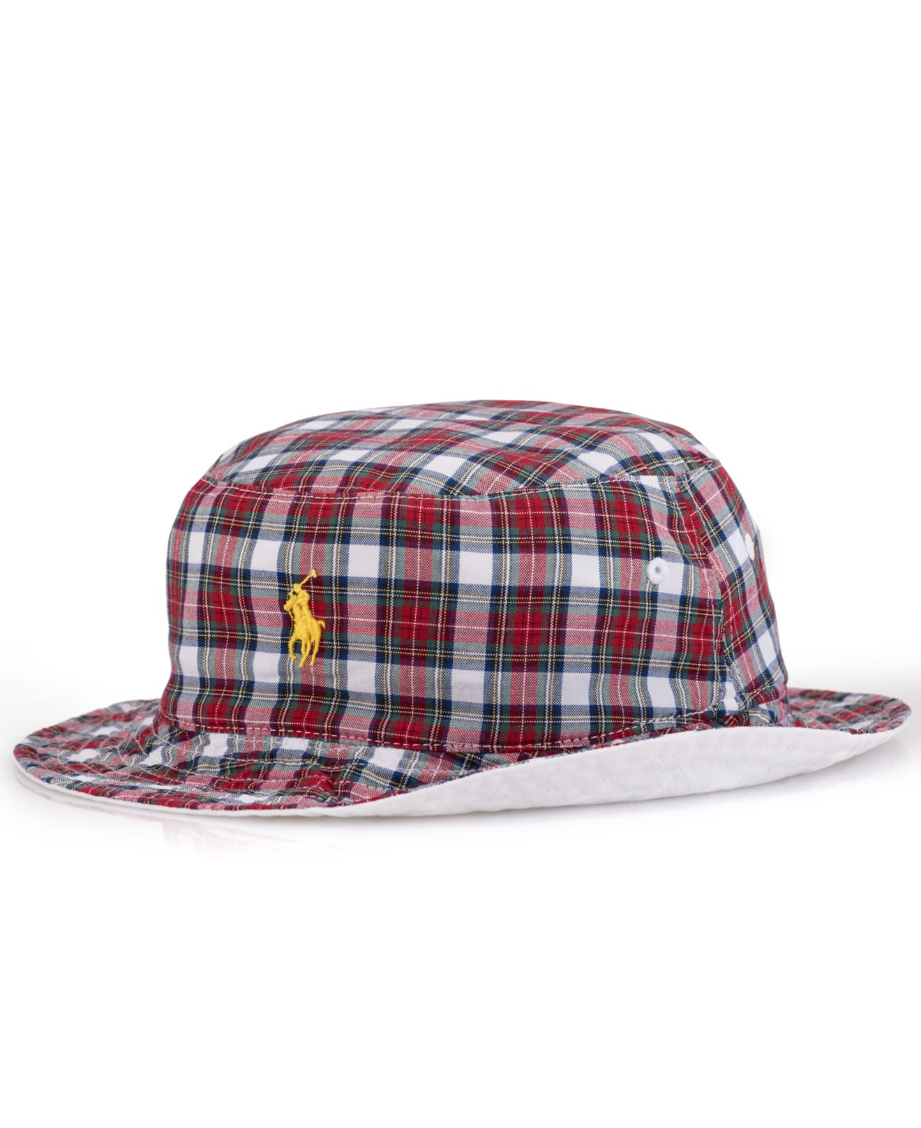 Polo Ralph Lauren Reversible Tartan Bucket Hat in White for Men Lyst