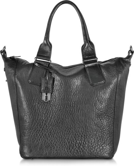 Mcq By Alexander Mcqueen Black Bubble Leather Stepney Tote in Black | Lyst