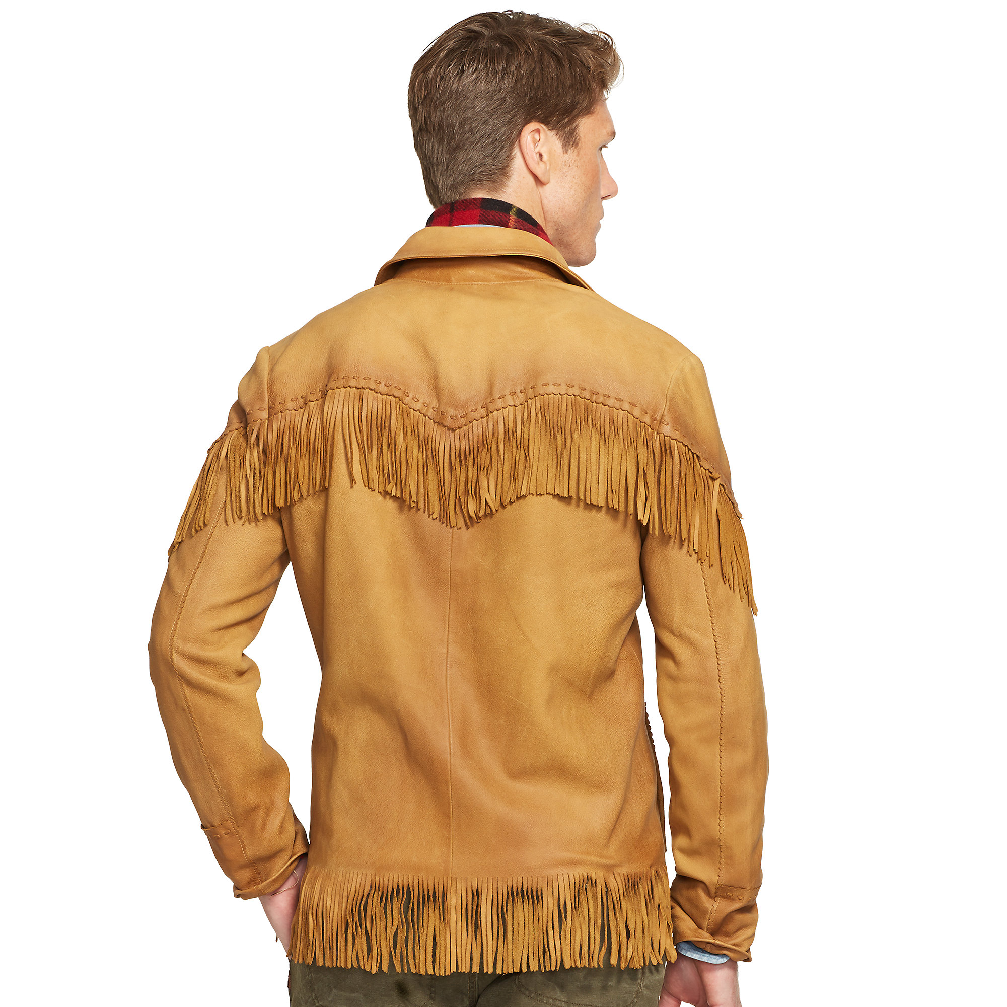 Ralph Lauren Fringed Leather Jacket in Brown for Men | Lyst