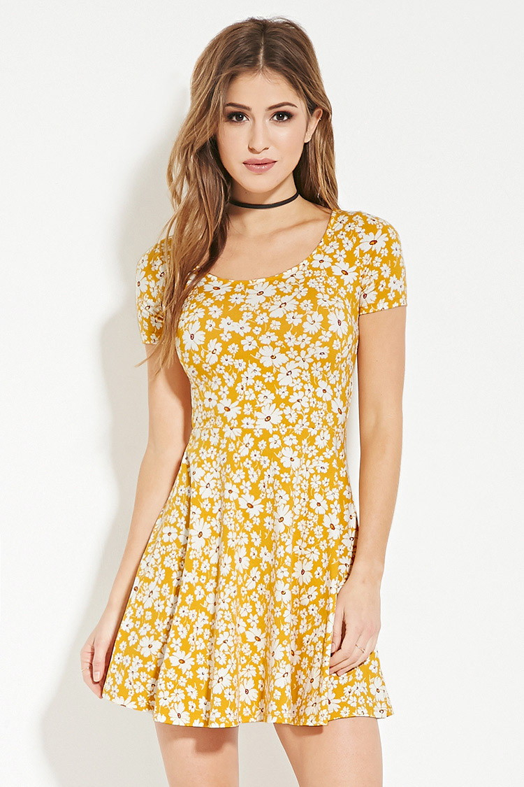 white skater dress forever 21