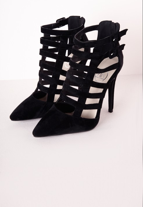 closed toe caged heels