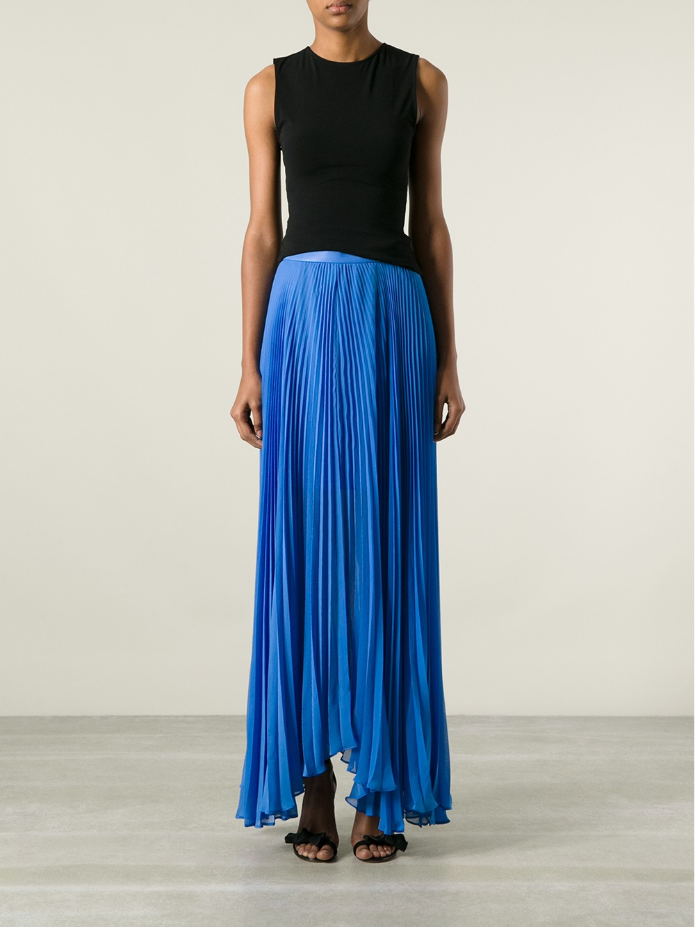Alice Olivia Pleated Maxi Skirt in Blue Lyst