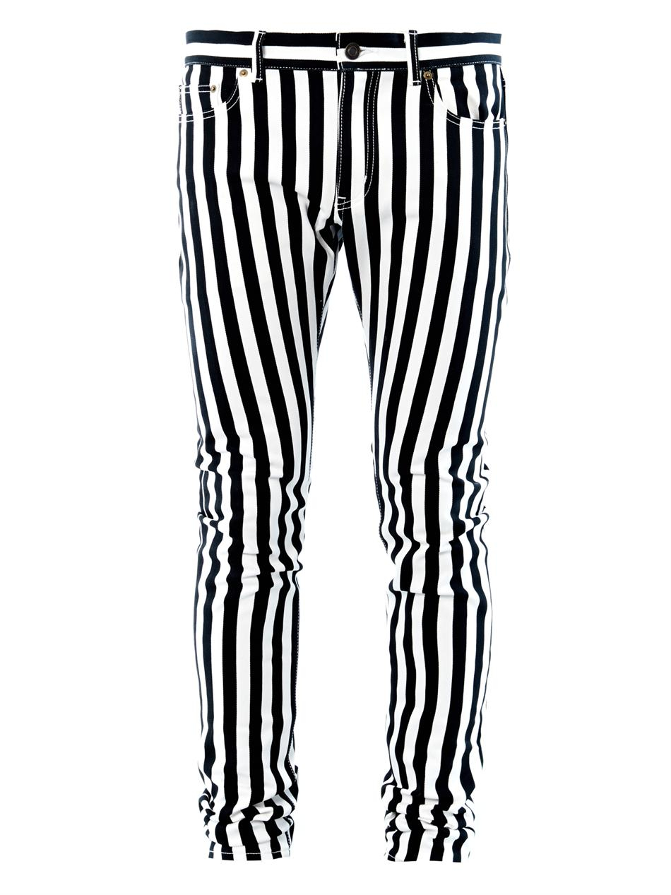 black and white striped jeans mens