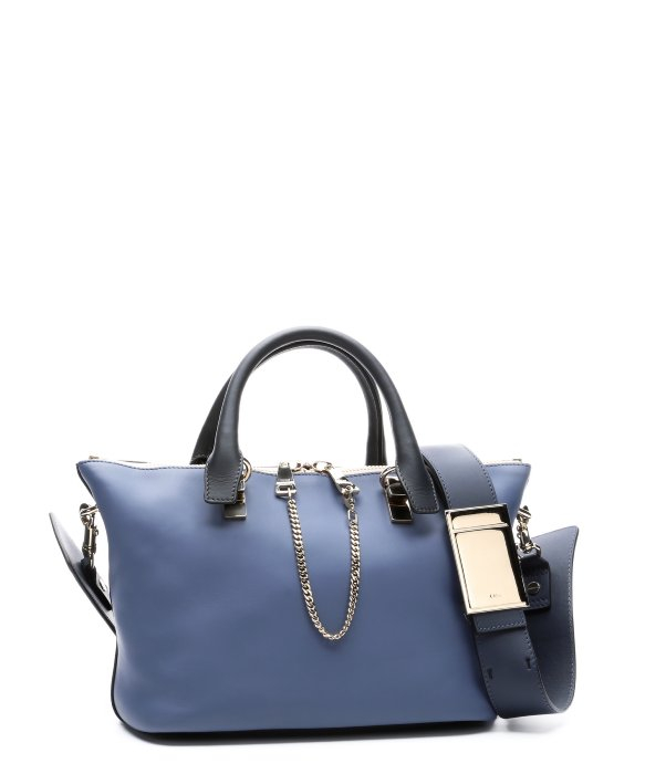 Chlo Navy Blue Leather \u0026#39;Baylee\u0026#39; Convertible Tote Bag in Blue ...  