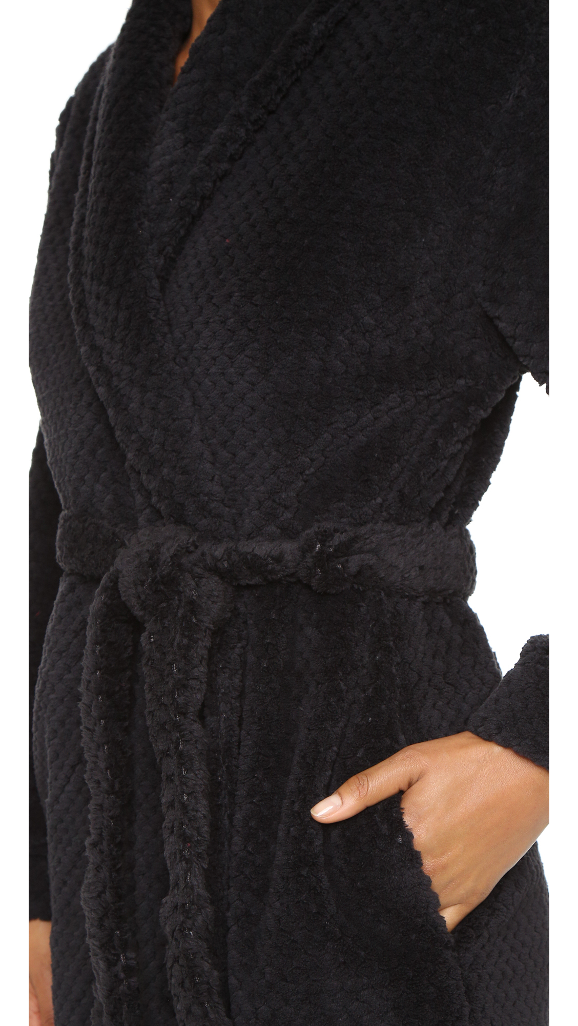 Calvin Klein Fluffy Robe Black Lyst