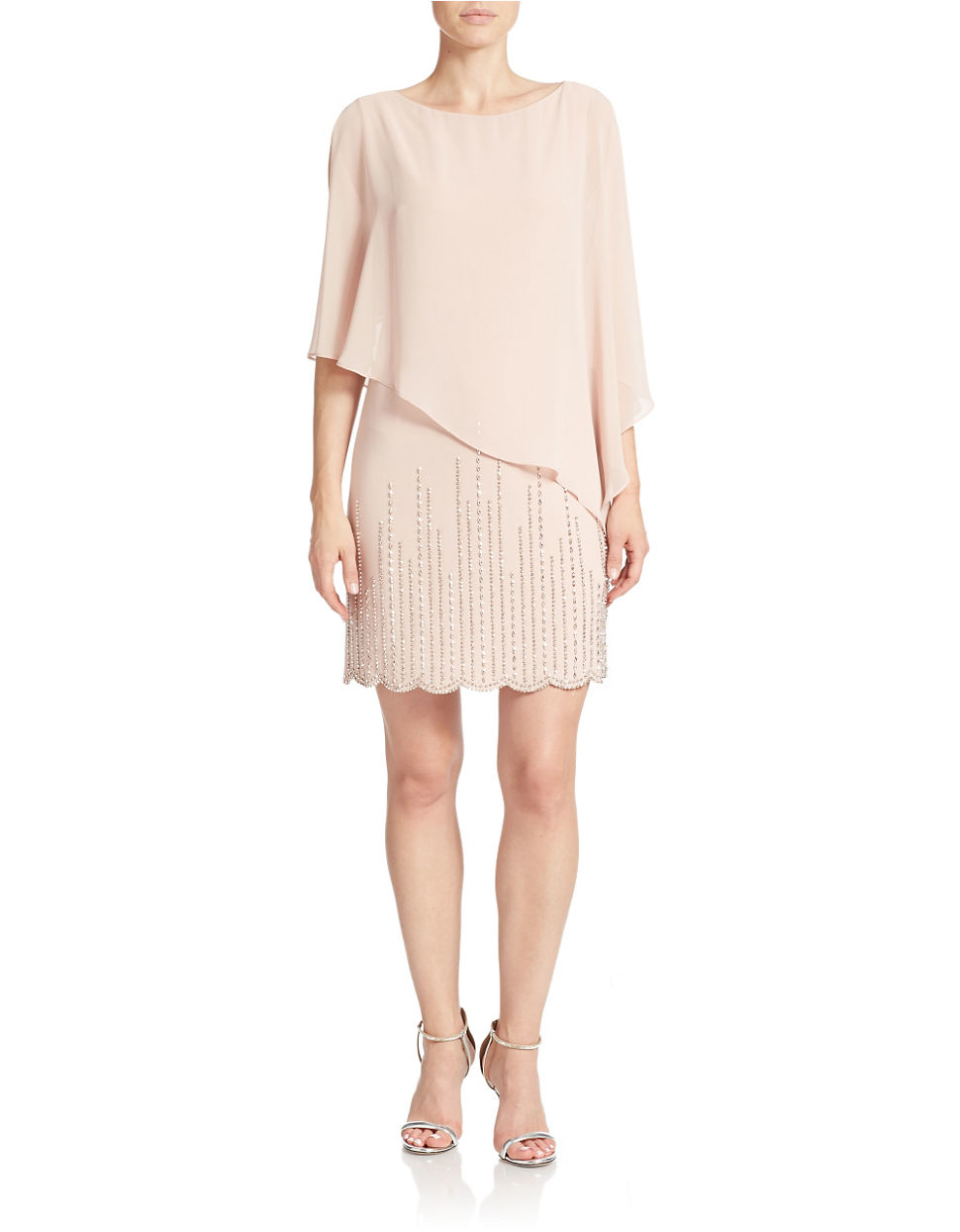 Xscape Petite Embellished Popover Dress in Pink (Blush) Lyst