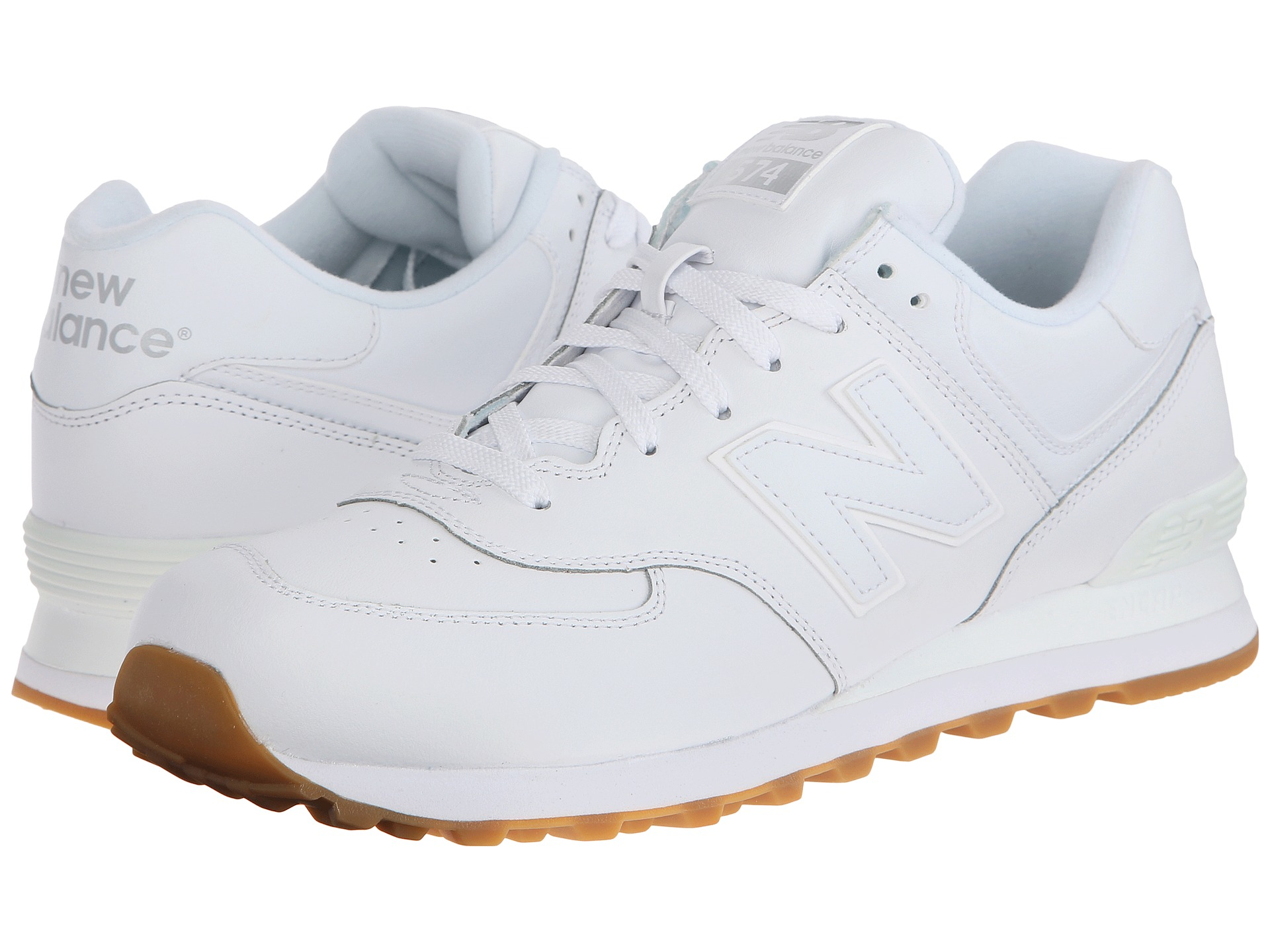 New Balance 574 Leather in White for Men Lyst