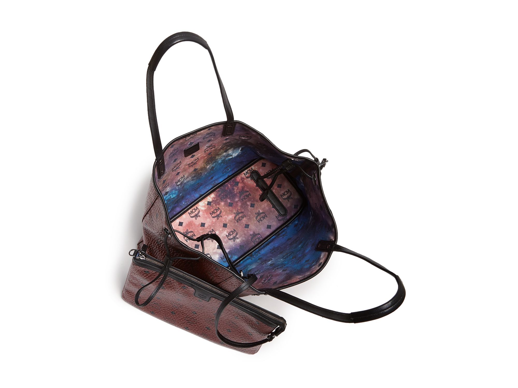 mcm metallic scooter red tote