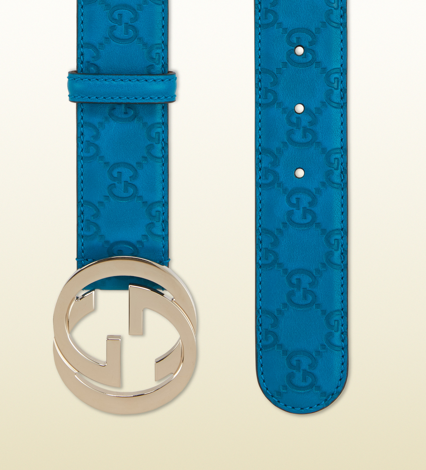 Gucci Belt with Interlocking G Buckle in Teal (Blue) | Lyst