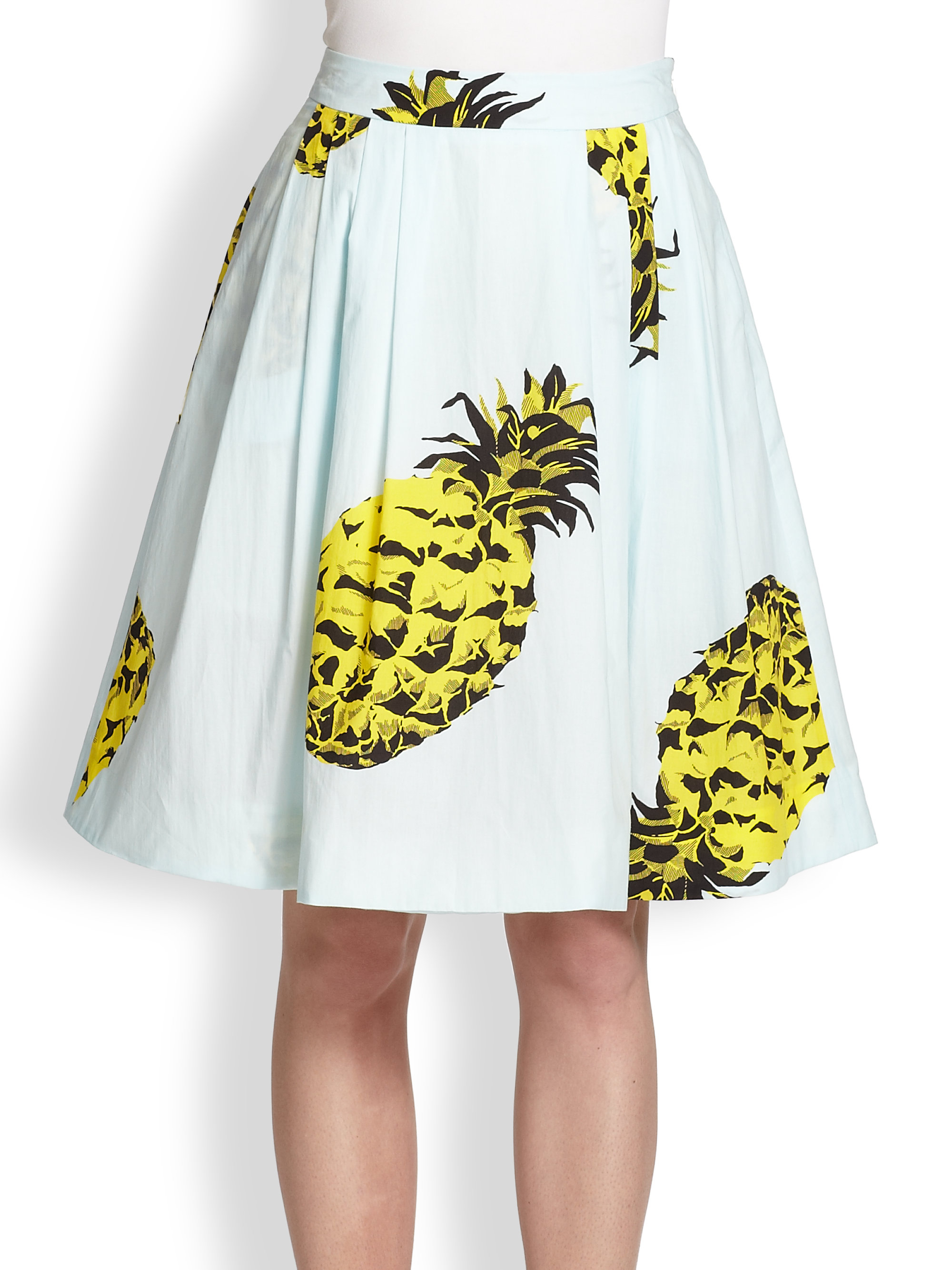 MSGM Pineapple-Printed Skirt in Blue - Lyst