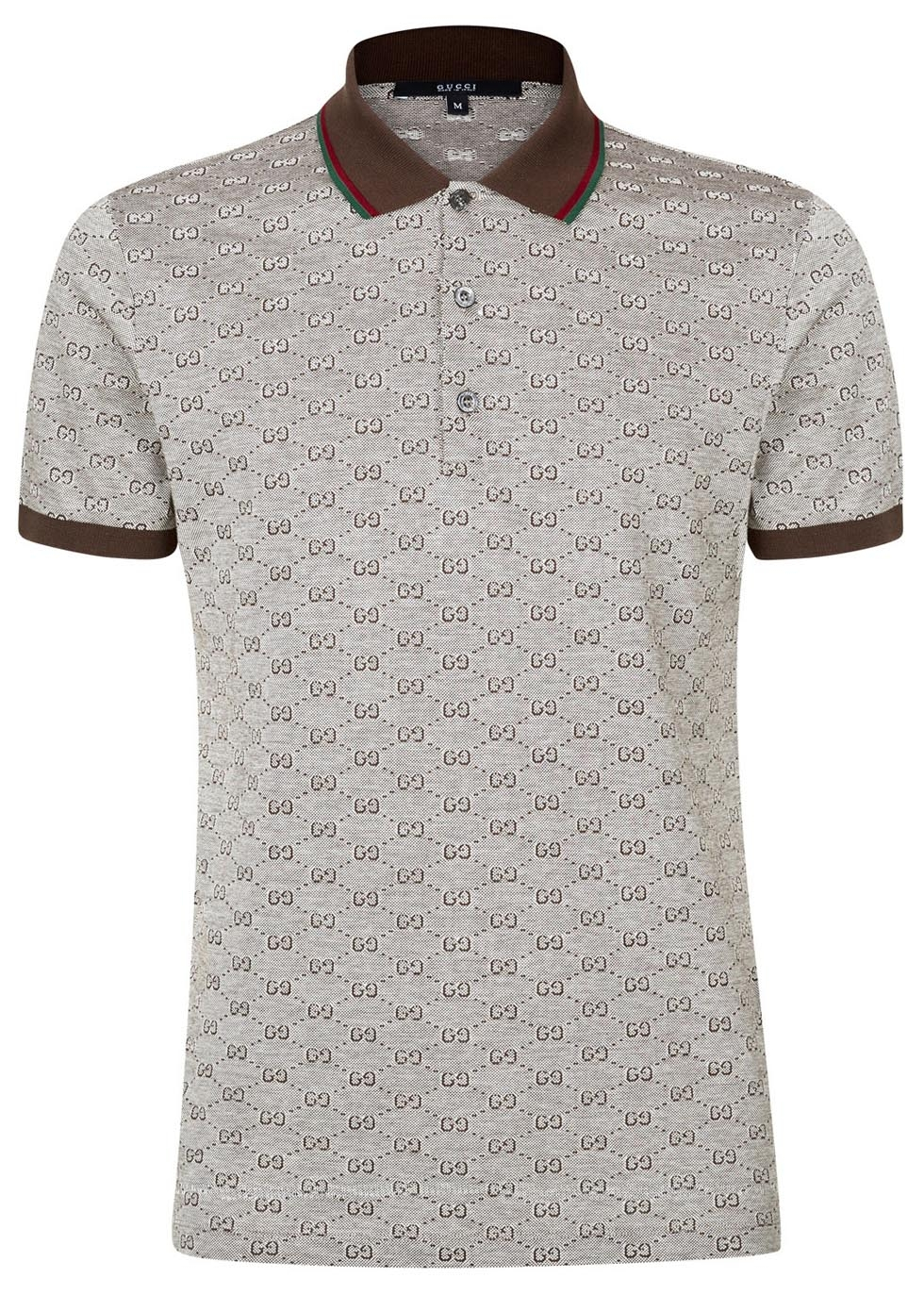 gucci brown monogram polo shirt