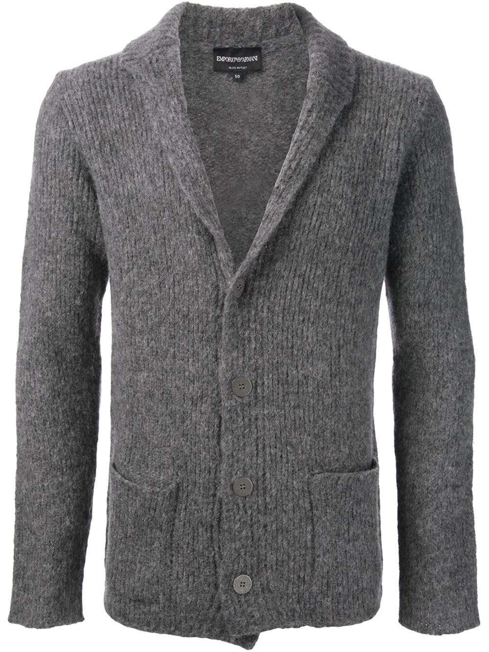 Emporio Armani Shawl Collar Cardigan in Grey (Gray) for Men - Lyst