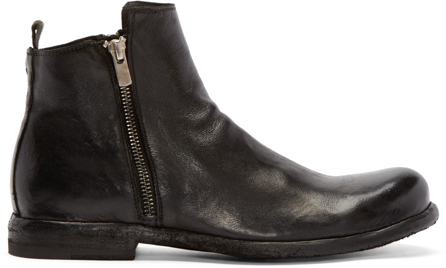 mens black zip boots
