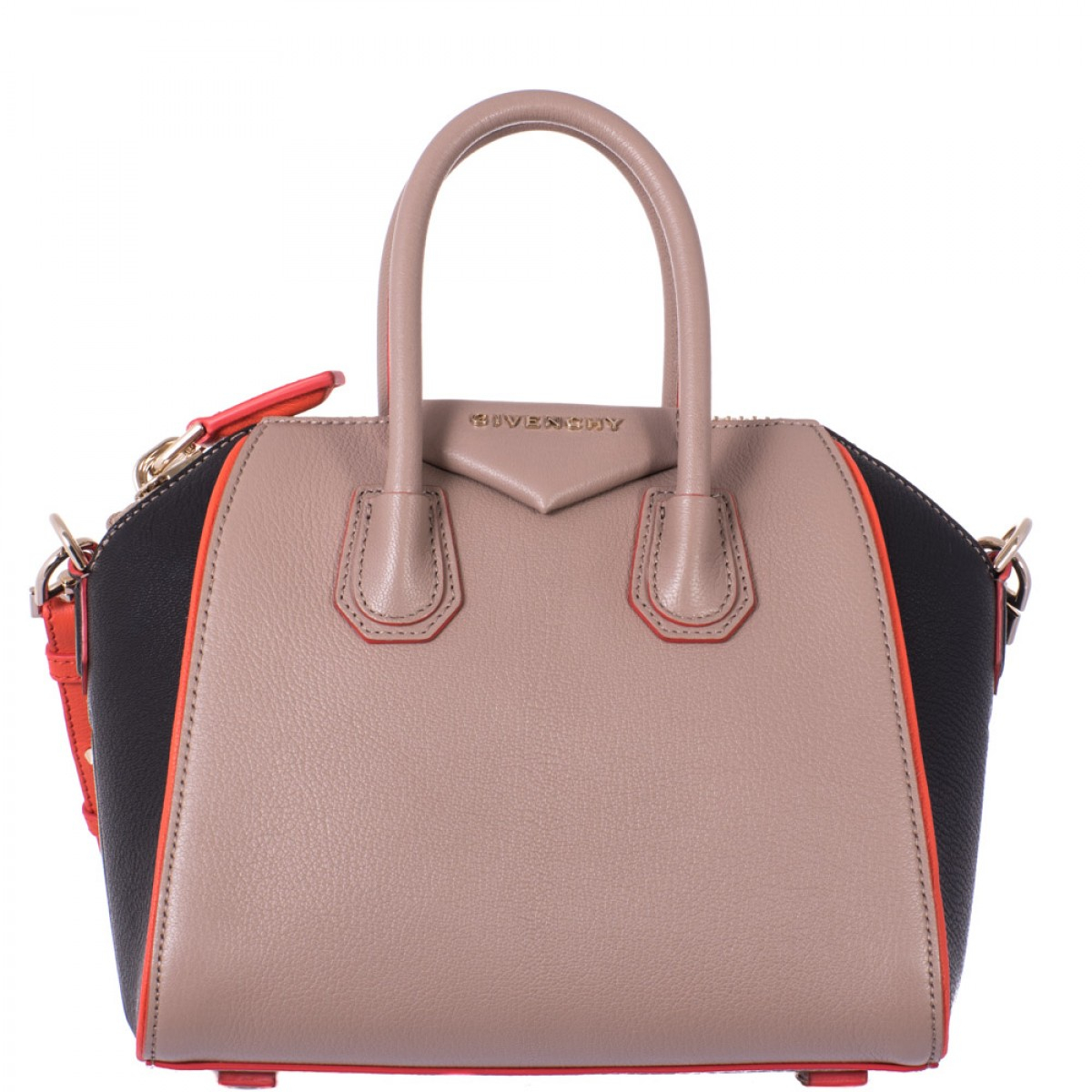 Givenchy Leather Beige, Black And Orange Mini &quot;Antigona&quot; Bag in Beige | Lyst