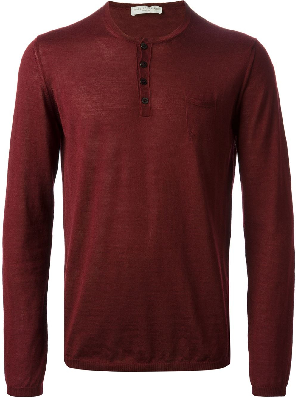 Roberto collina Button Down Crew Neck Sweater in Red for Men | Lyst