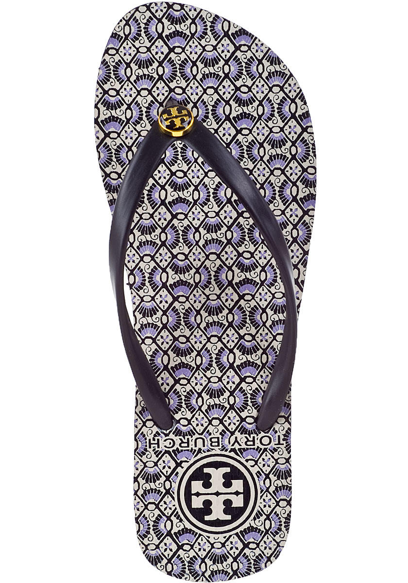 tory burch black and white flip flops