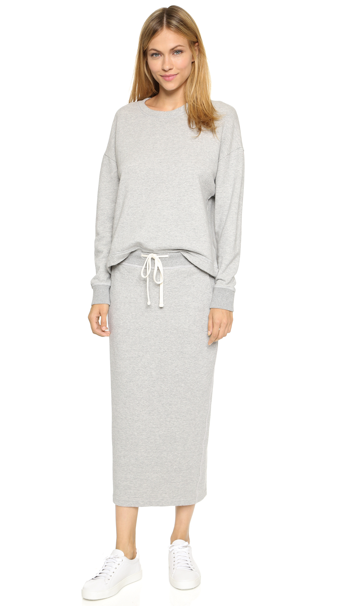 James Perse Fleece Pencil Skirt in Gray Lyst