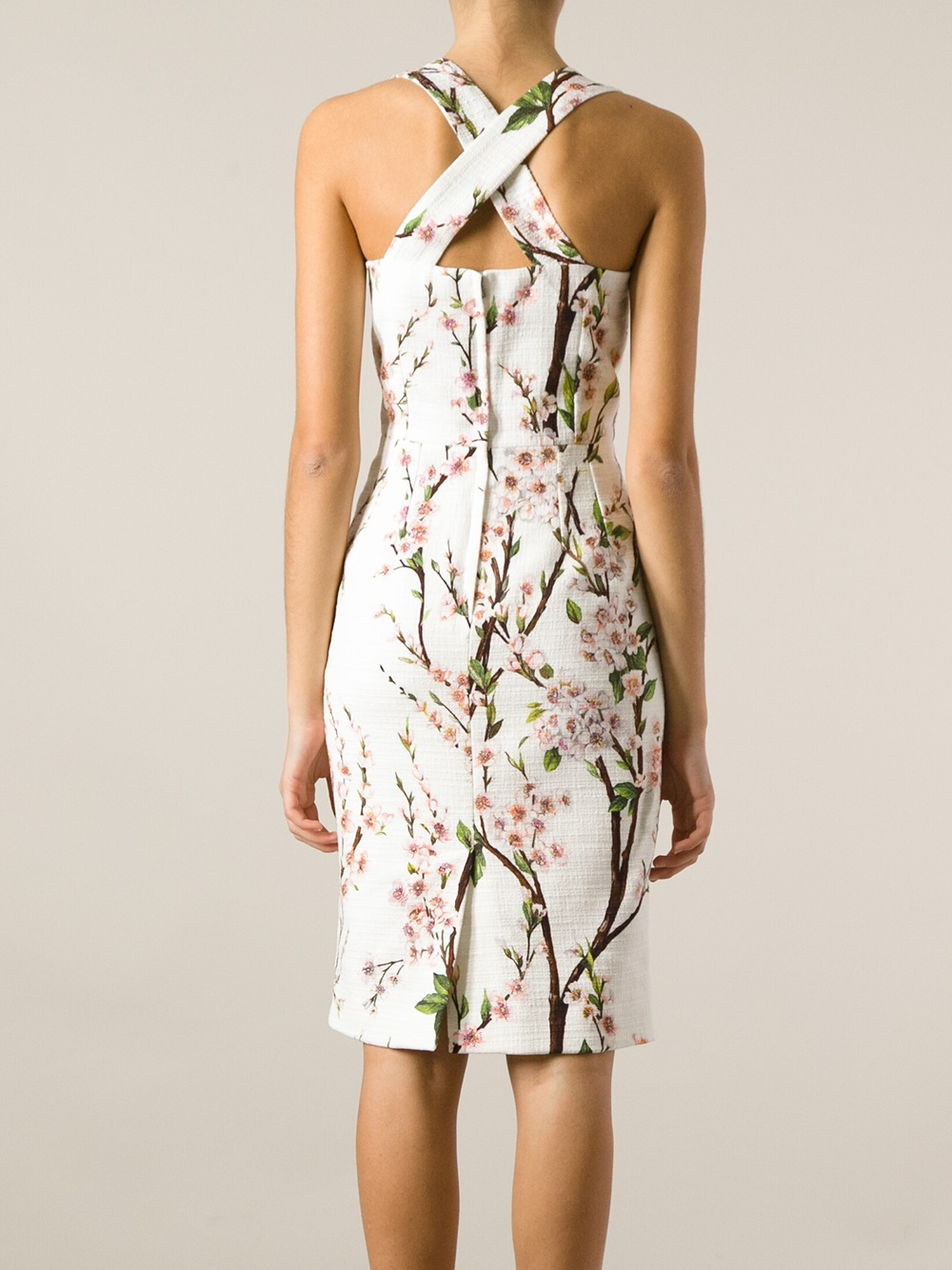 Lyst - Dolce & Gabbana Floral Dress in White