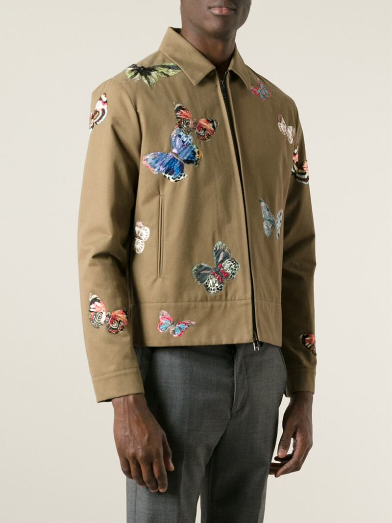 Valentino Butterfly Stitched Jacket in Green for Men | Lyst