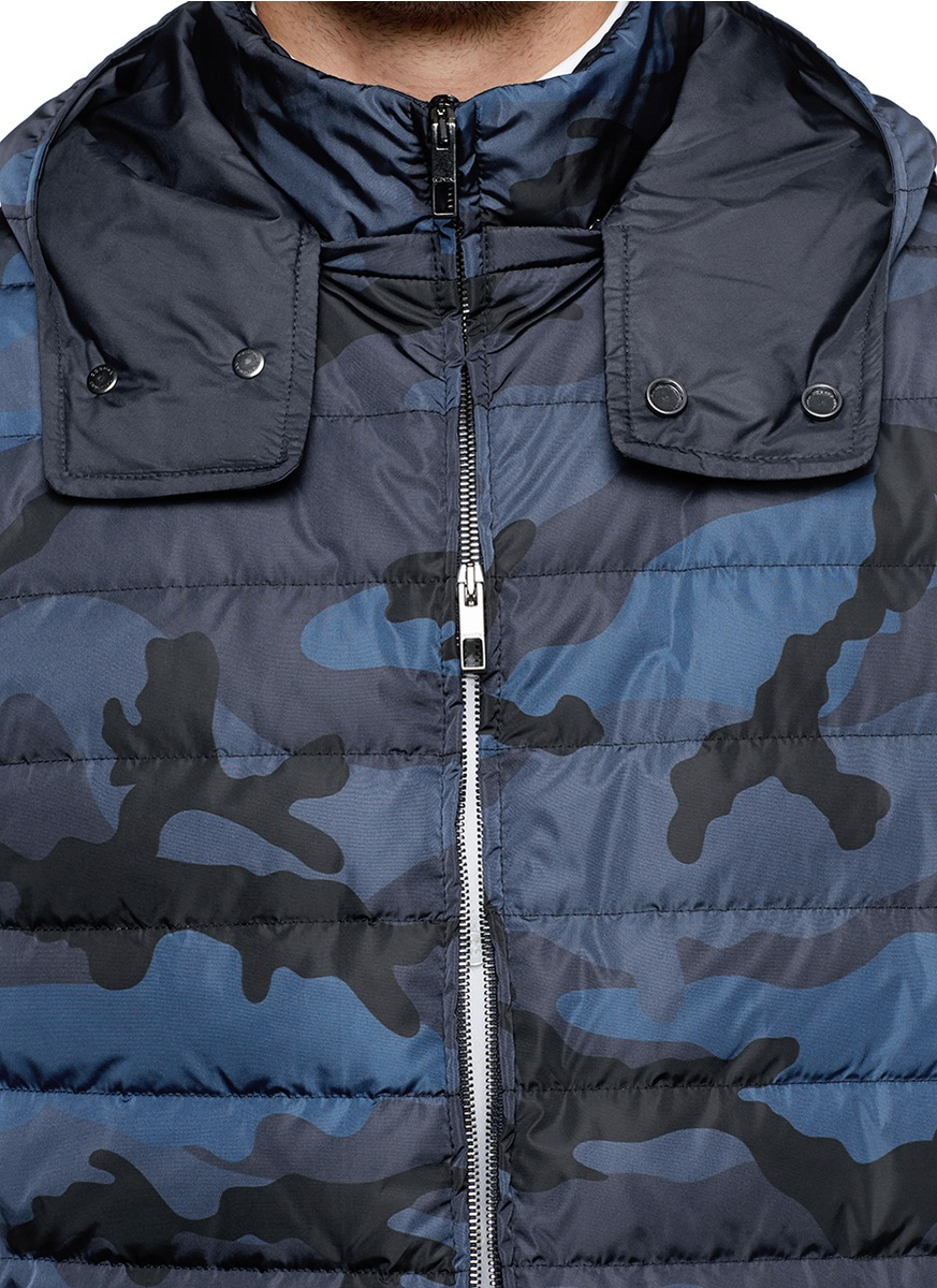 valentino camo jacket blue