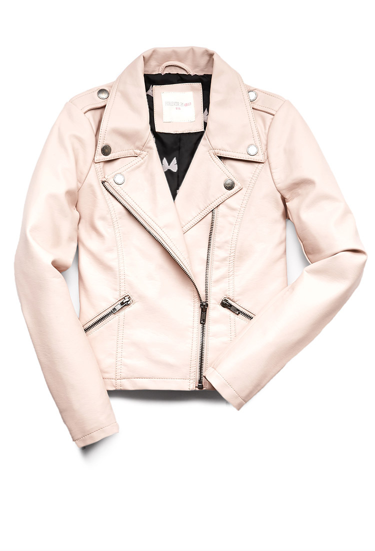 Forever 21 Moto Cutie Faux Leather Jacket In Light Pink - Pink Faux Leather Jacket Forever 21 Forever 21 Moto Cutie Faux Leather Jacket In Light Pink - Pink Faux Leather Jacket Forever 21