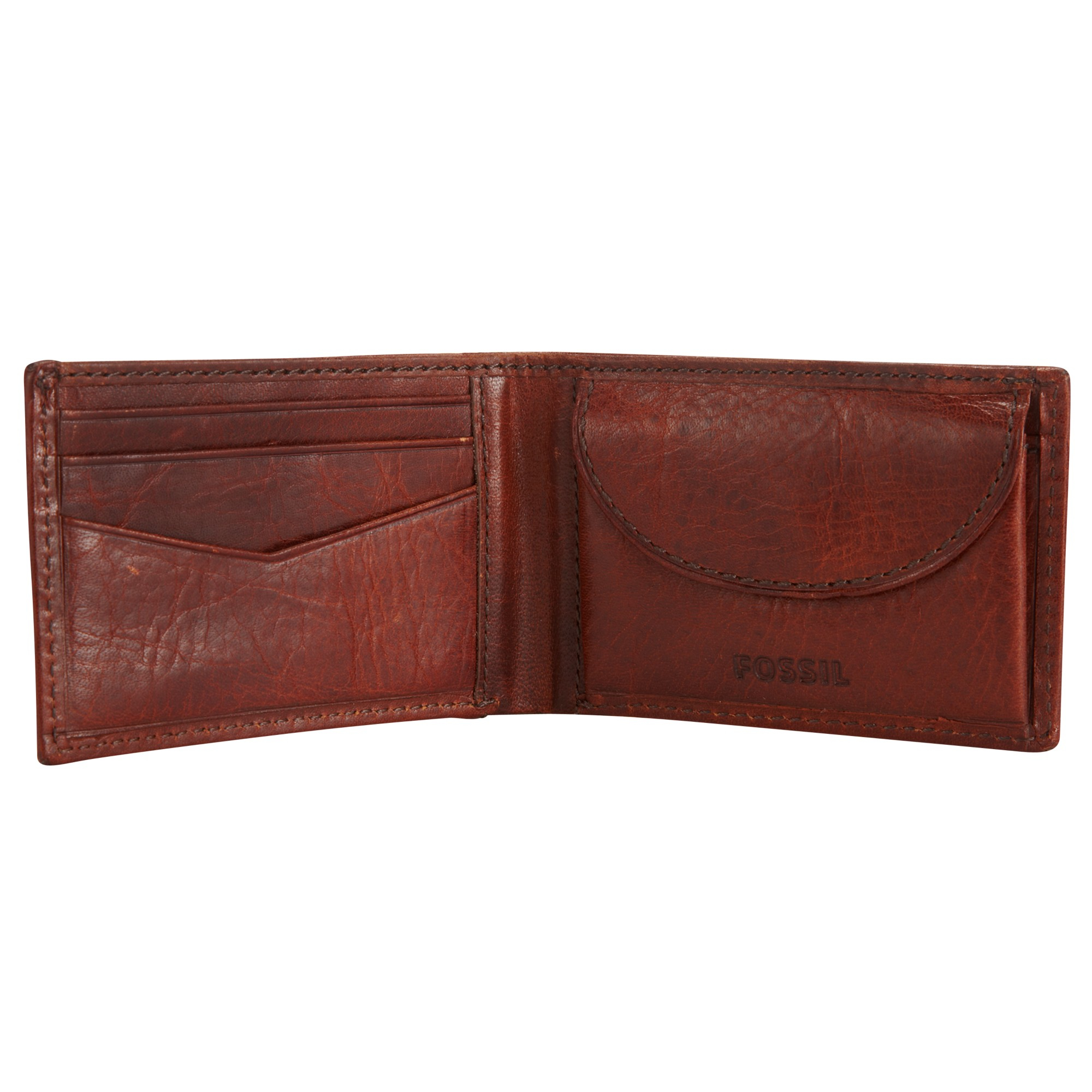 Fossil Connor Leather Coin Pocket Wallet in Cognac (Brown) for Men - Lyst