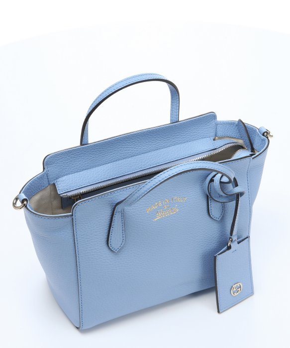 Lyst Gucci Light Blue Leather Mini Swing Top Handle Bag In Gallery
