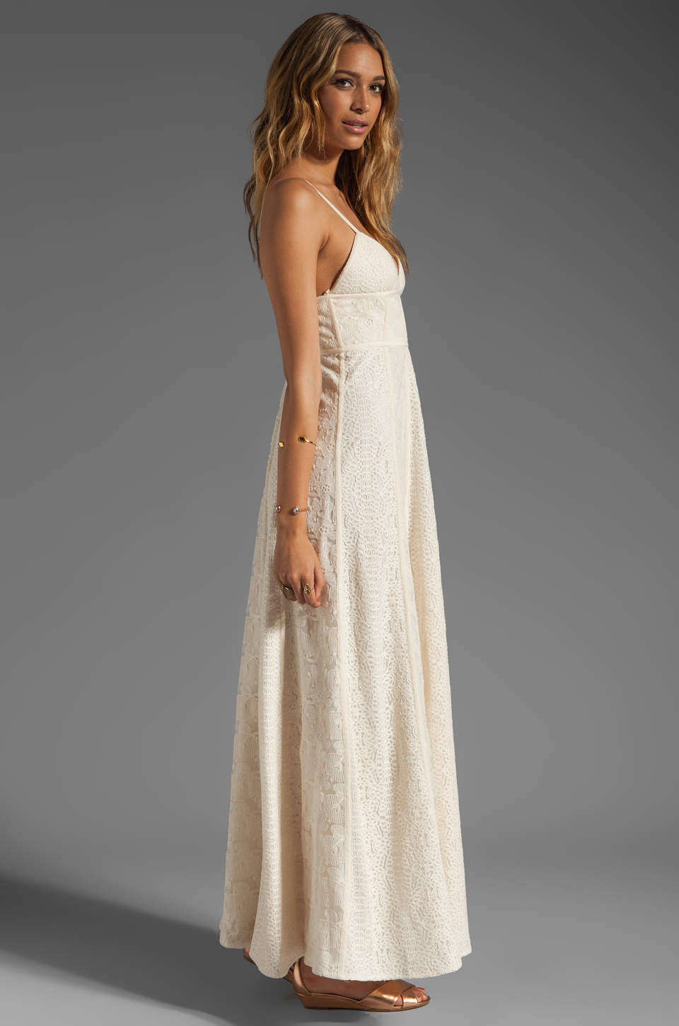 white cut out maxi