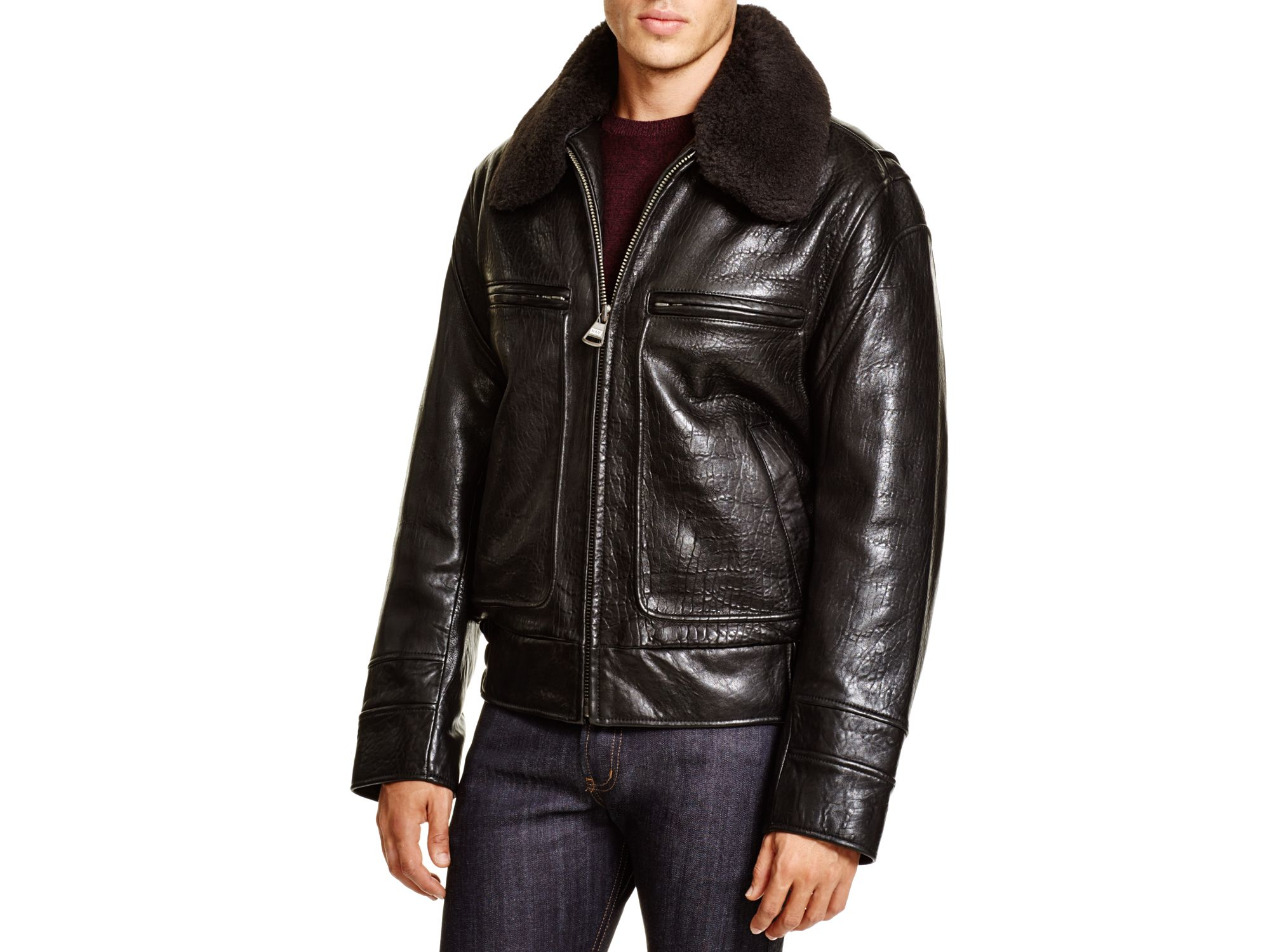Lyst Marc New York Carmine Aviator Leather Er Jacket In Black Gallery
